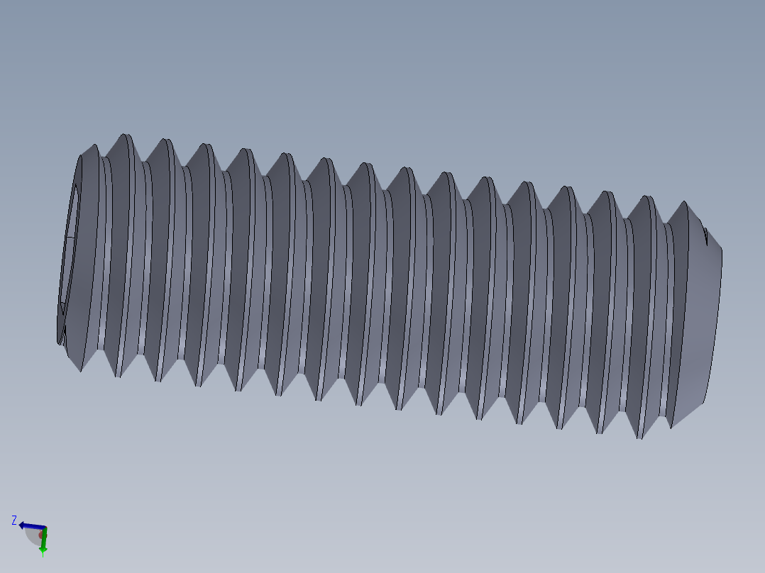 UNC 平头紧定螺钉-UNC SET SCREW 0.375 x1.000.SLDPRT主视图