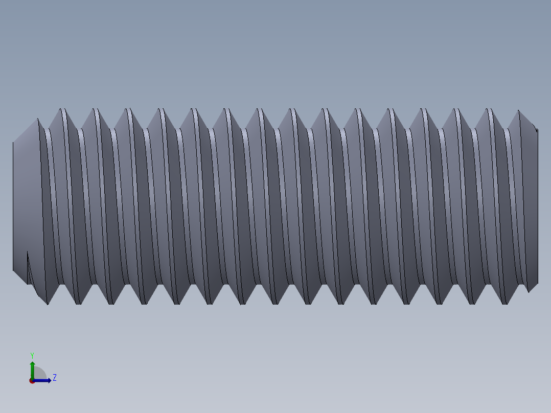 UNC 平头紧定螺钉-UNC SET SCREW 0.375 x1.000.SLDPRT左视图