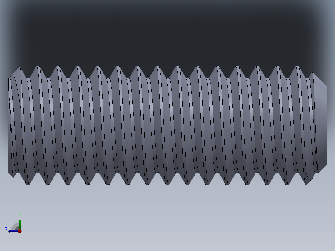 UNC 平头紧定螺钉-UNC SET SCREW 0.375 x1.000.SLDPRT右视图