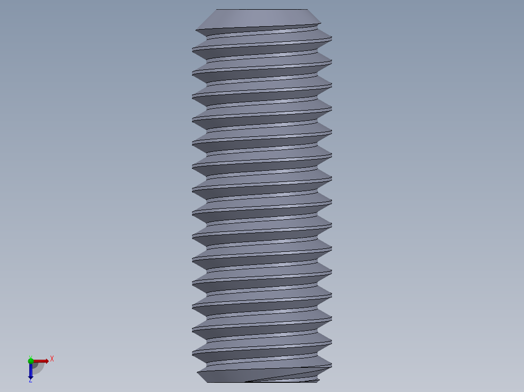 UNC 平头紧定螺钉-UNC SET SCREW 0.375 x1.000.SLDPRT俯视图