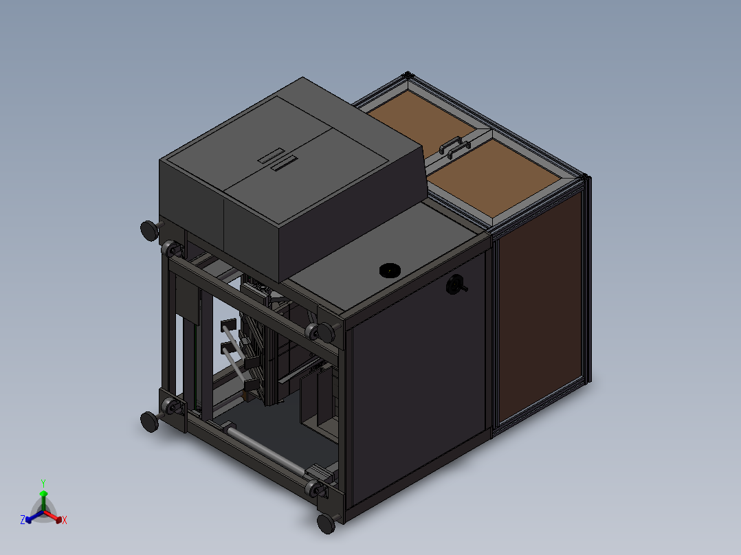 开箱机模型正等轴测图