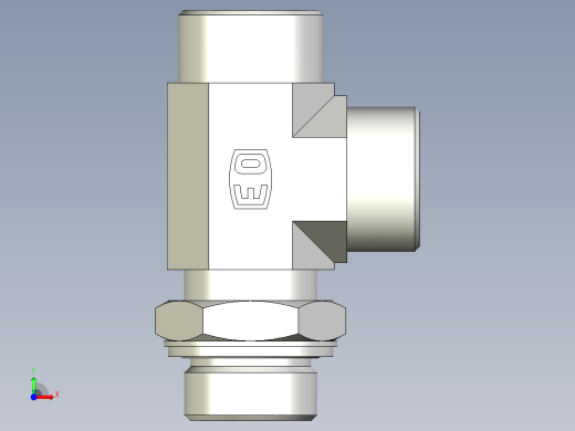卡套式工业通用硬管接头EO_Adjustable_locknut_run_tee_LEE25SMOMDCF前视缩略图