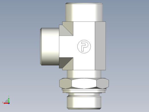 卡套式工业通用硬管接头EO_Adjustable_locknut_run_tee_LEE25SMOMDCF后视缩略图