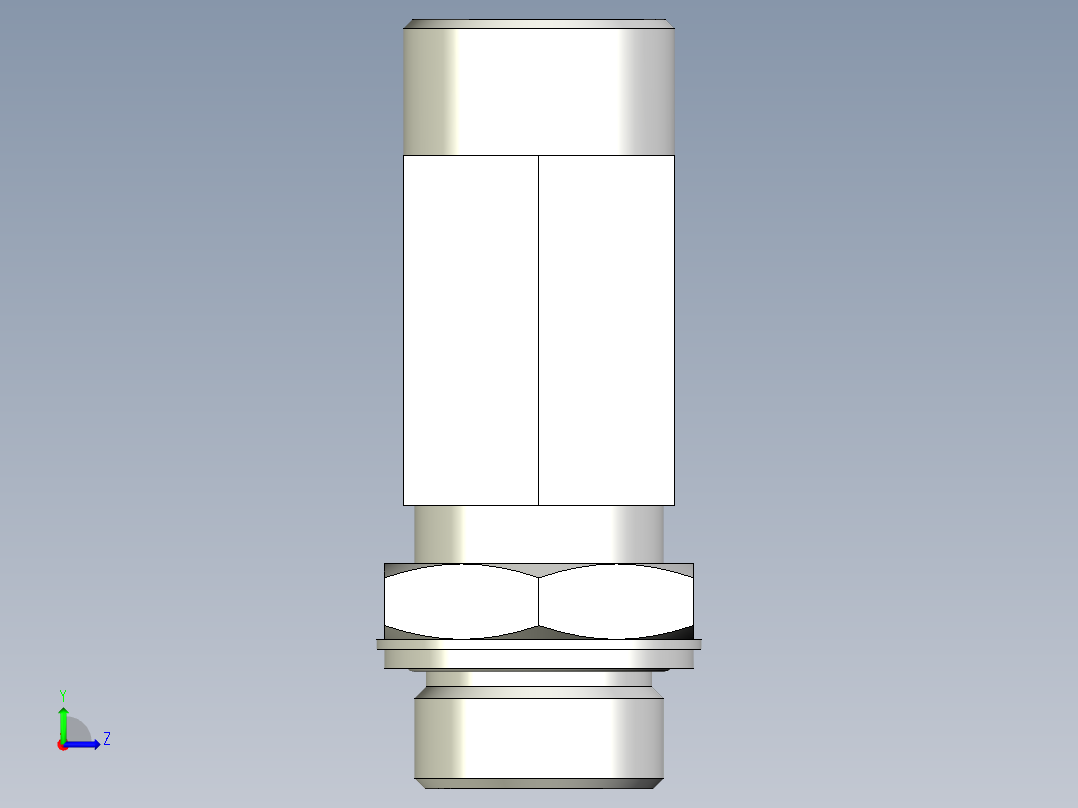 卡套式工业通用硬管接头EO_Adjustable_locknut_run_tee_LEE25SMOMDCF左视图
