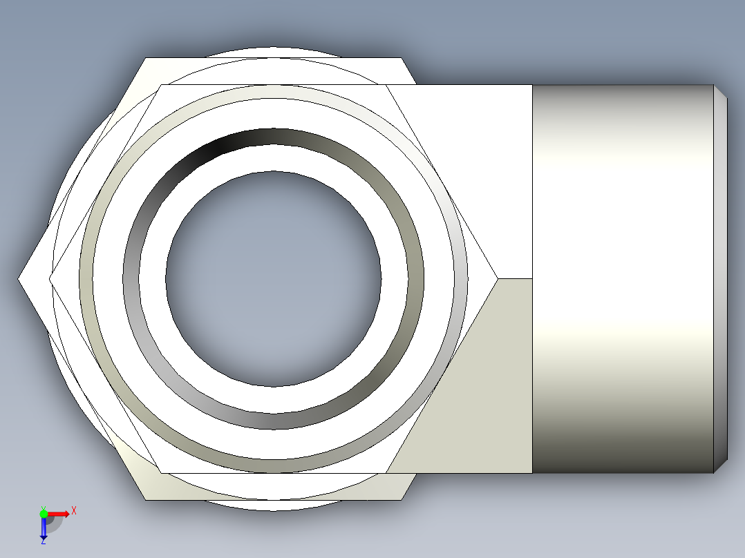 卡套式工业通用硬管接头EO_Adjustable_locknut_run_tee_LEE25SMOMDCF俯视图