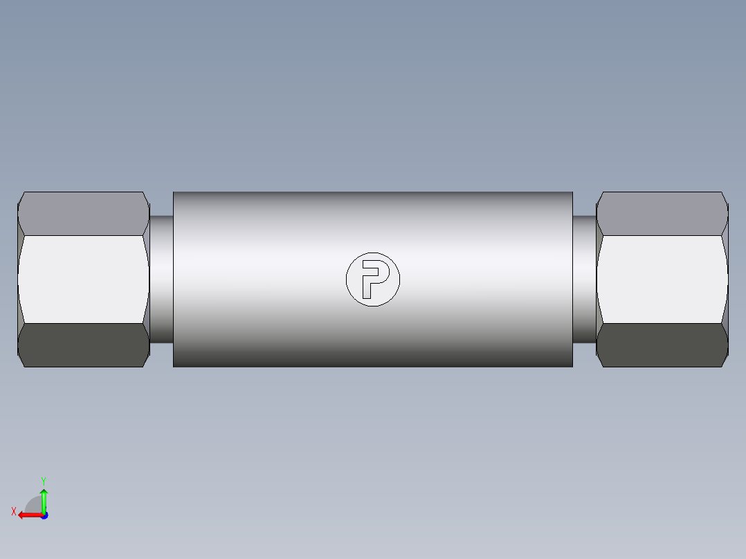 卡套式工业通用硬管接头EO_Weld_bulkhead_fitting_ESV08S后视图