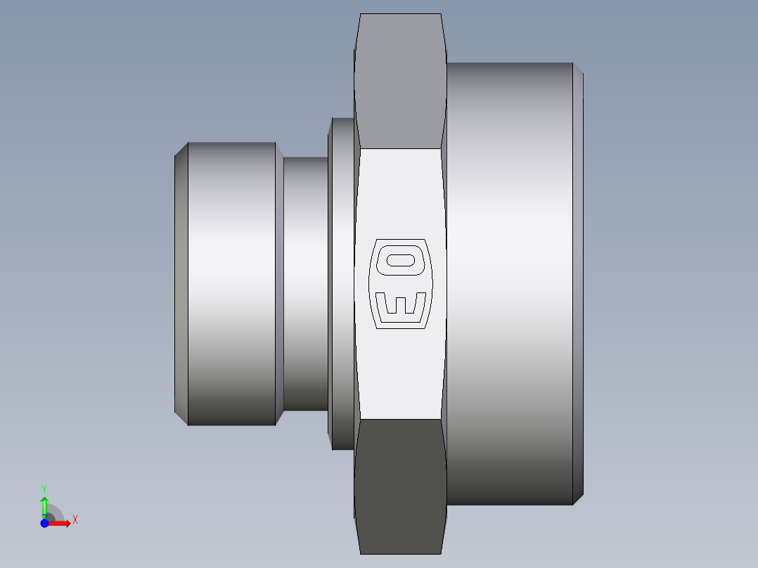 卡套式工业通用硬管接头EO_Male_Stud_connector_GE42LR1CFX前视图