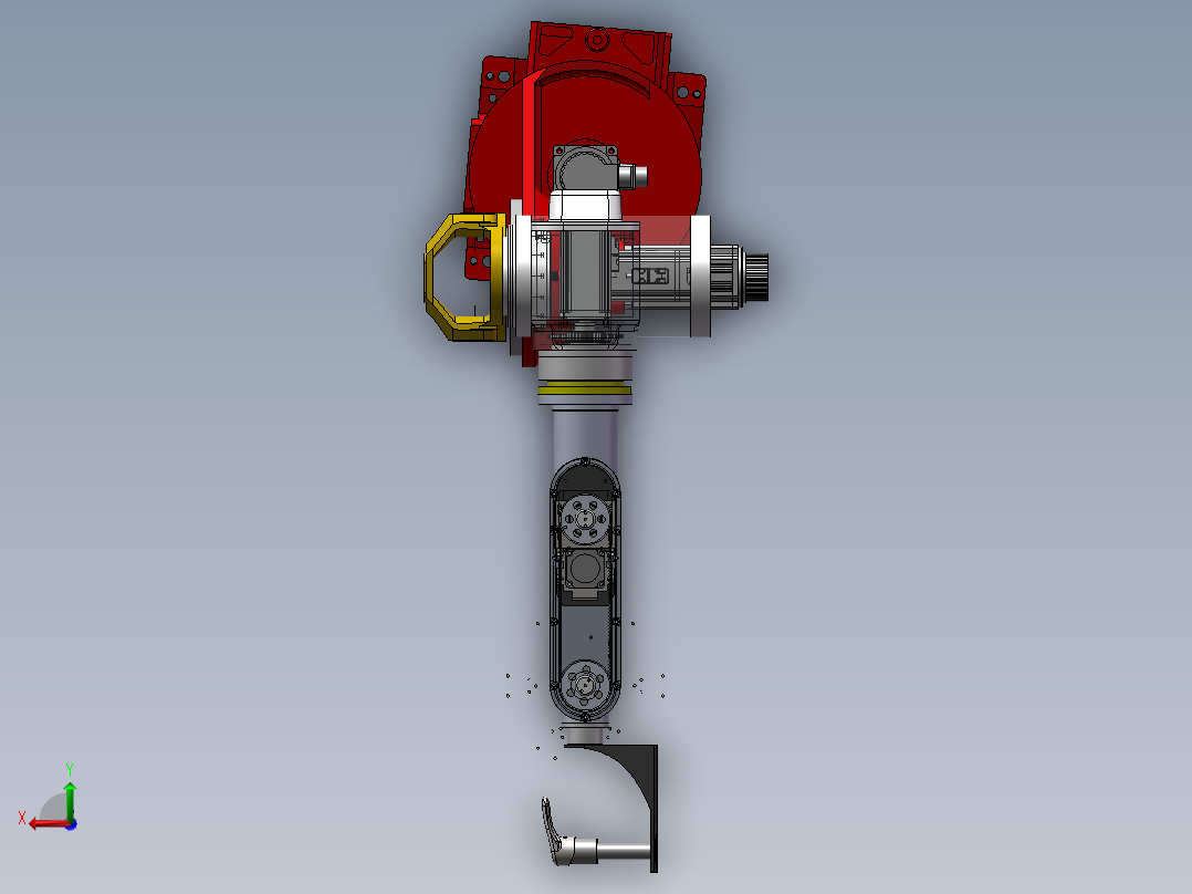 10kg六关节机器人设计与建模后视图