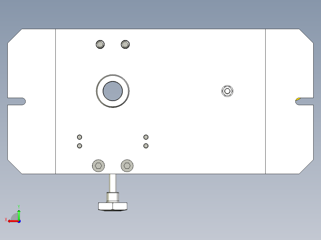 杠杆式拨叉钻夹具后视图