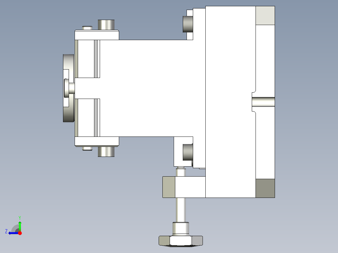 杠杆式拨叉钻夹具右视图