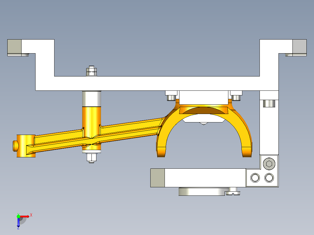 杠杆式拨叉钻夹具俯视图