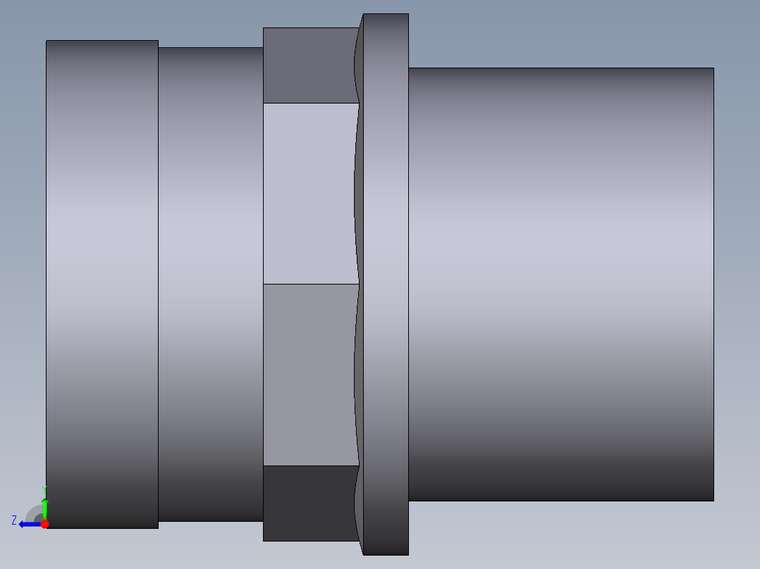 9DIMV(A) 用溶剂焊接插座DF双适配器，溶剂焊接插口DM和BSP螺纹母端R不锈钢加强环右视图
