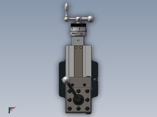 车床复合刀架三维SW模型俯视缩略图