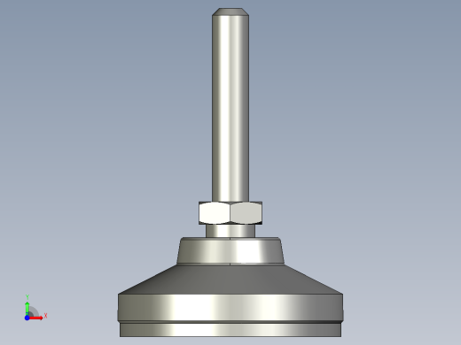 水平調整腳座(SUS製)LSA50-SUS-3D多系列多零件图纸模型前视缩略图