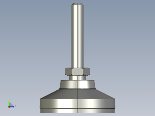 水平調整腳座(SUS製)LSA50-SUS-3D多系列多零件图纸模型左视缩略图
