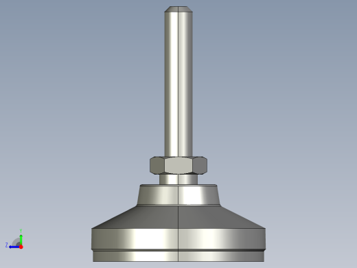 水平調整腳座(SUS製)LSA50-SUS-3D多系列多零件图纸模型右视缩略图