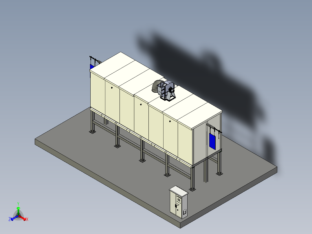 电红外辐射路方案（creo8+cad+bom）正等轴测图