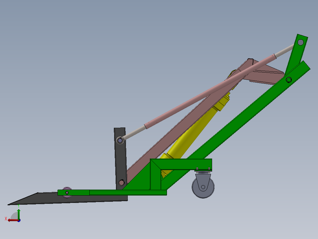 折叠式起重机货叉结构后视图
