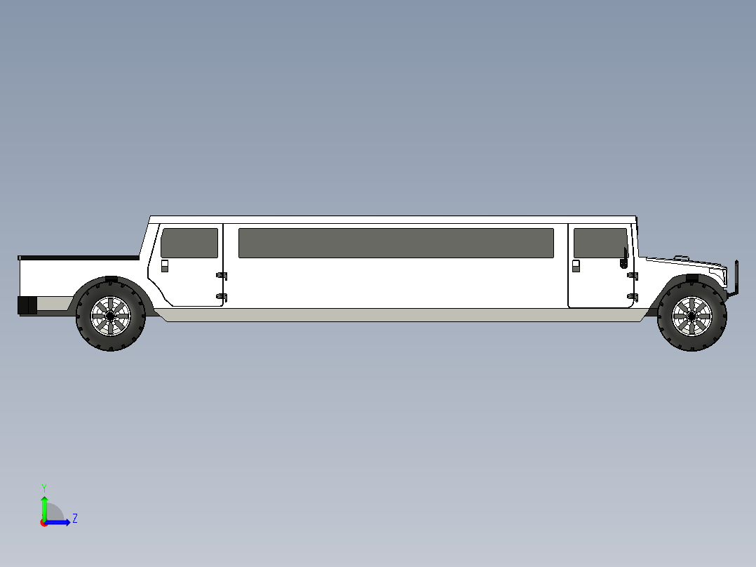 B3003912-悍马H1豪华轿车左视图