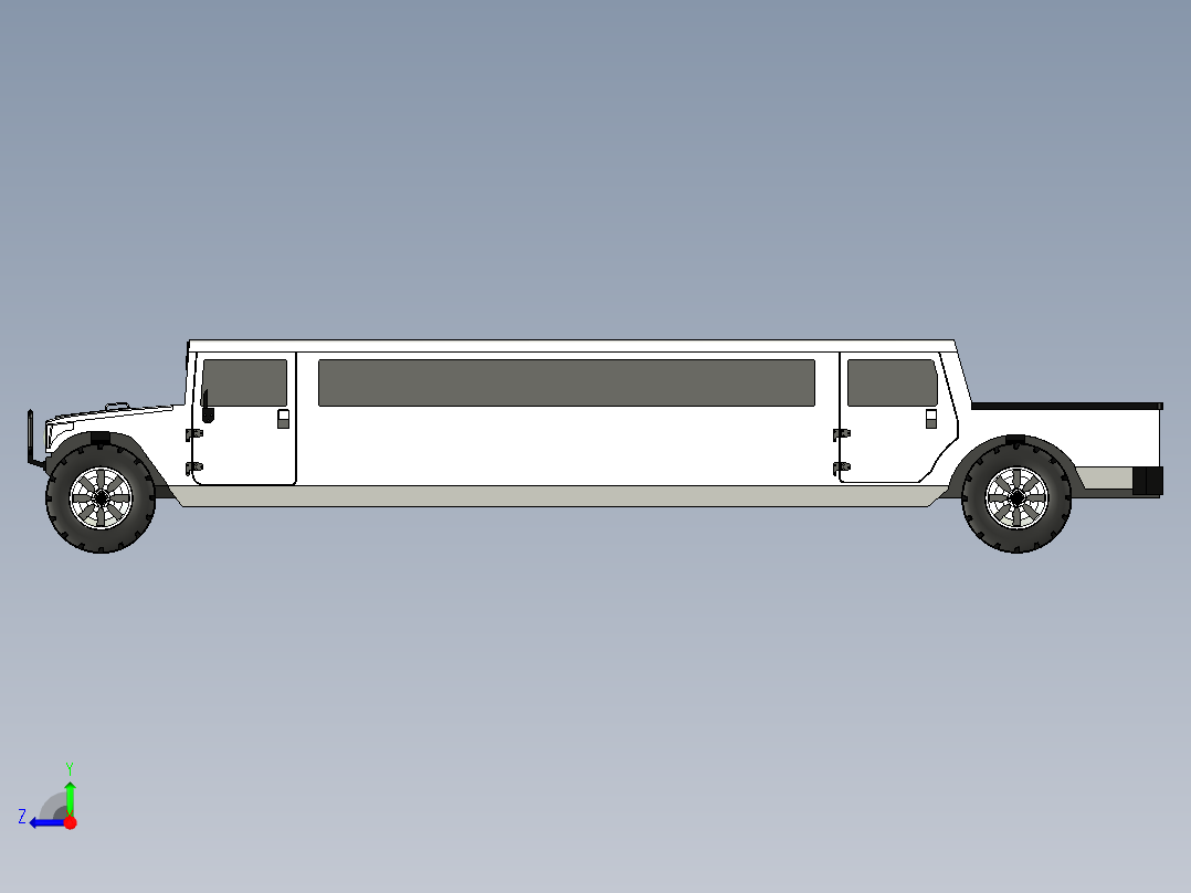 B3003912-悍马H1豪华轿车右视图