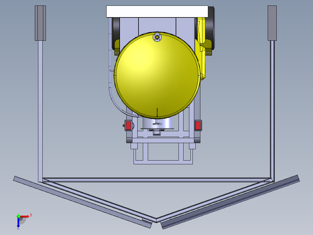 叉车摆放雨棚俯视图