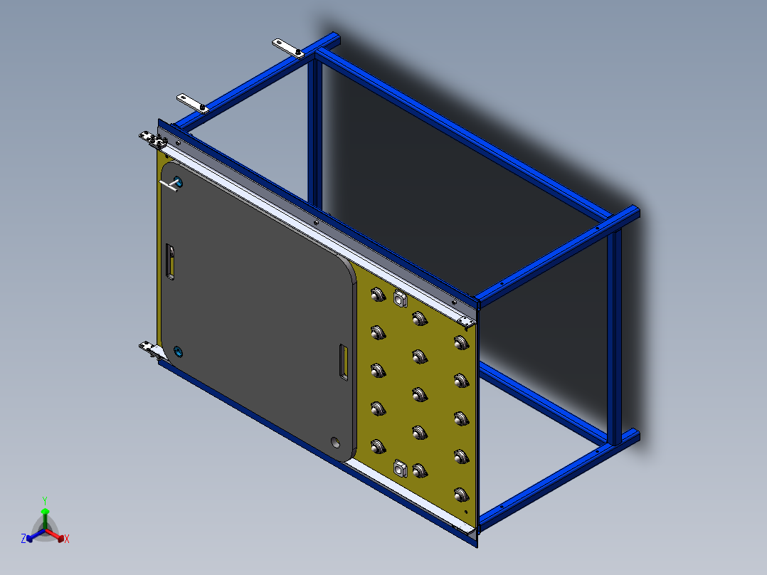 货架、万向球工装台正等轴测图