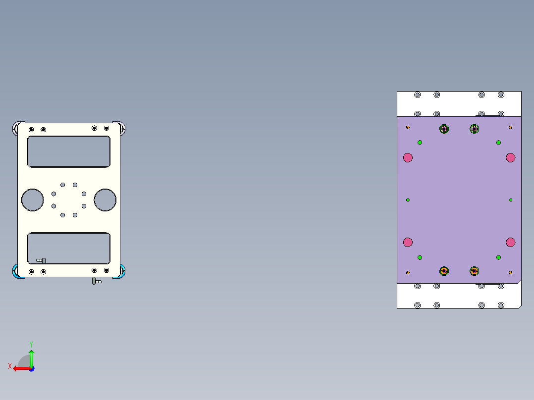 塑胶件产品水口冲切和取出治具后视图