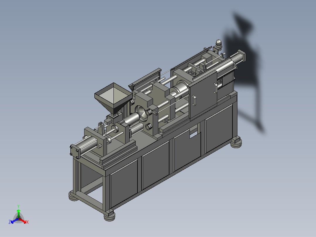 注塑机组立图正等轴测图