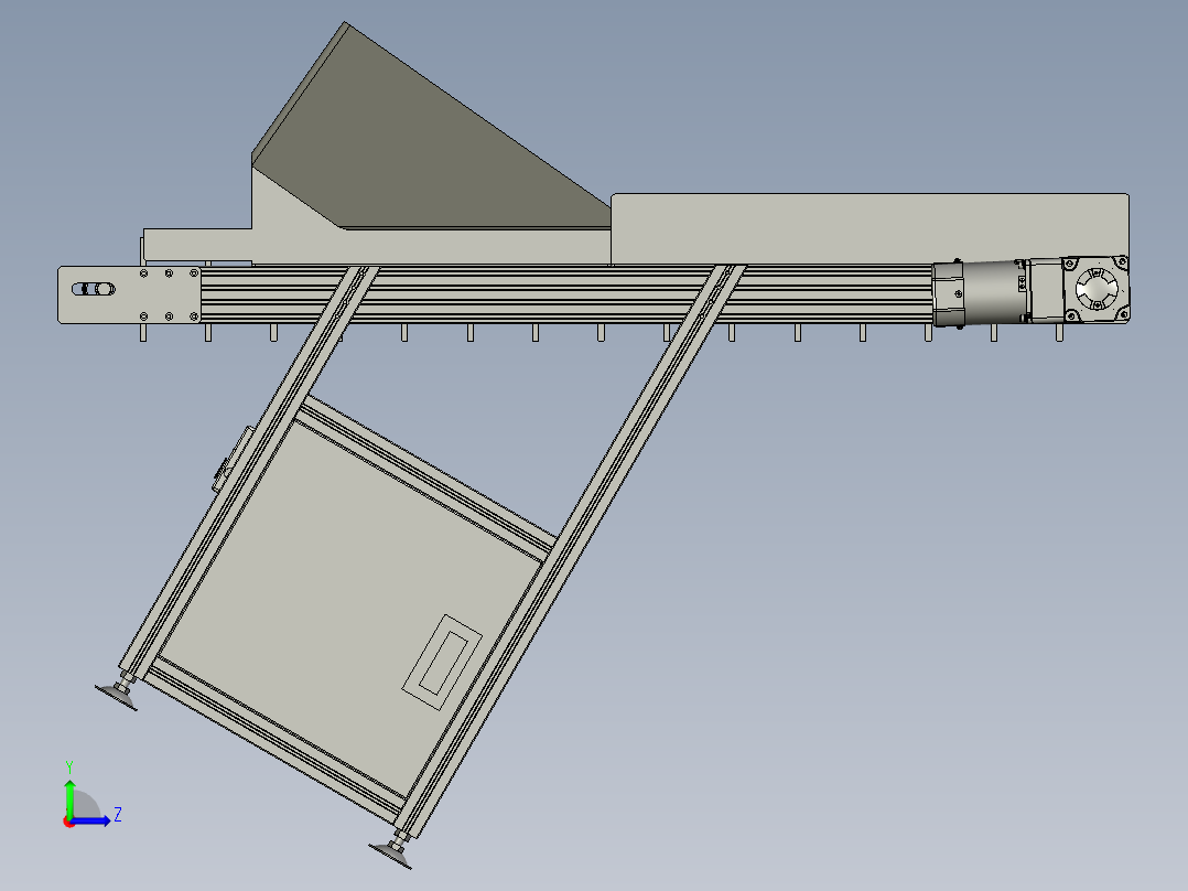 颗粒物料输送卸货上料提升机左视图
