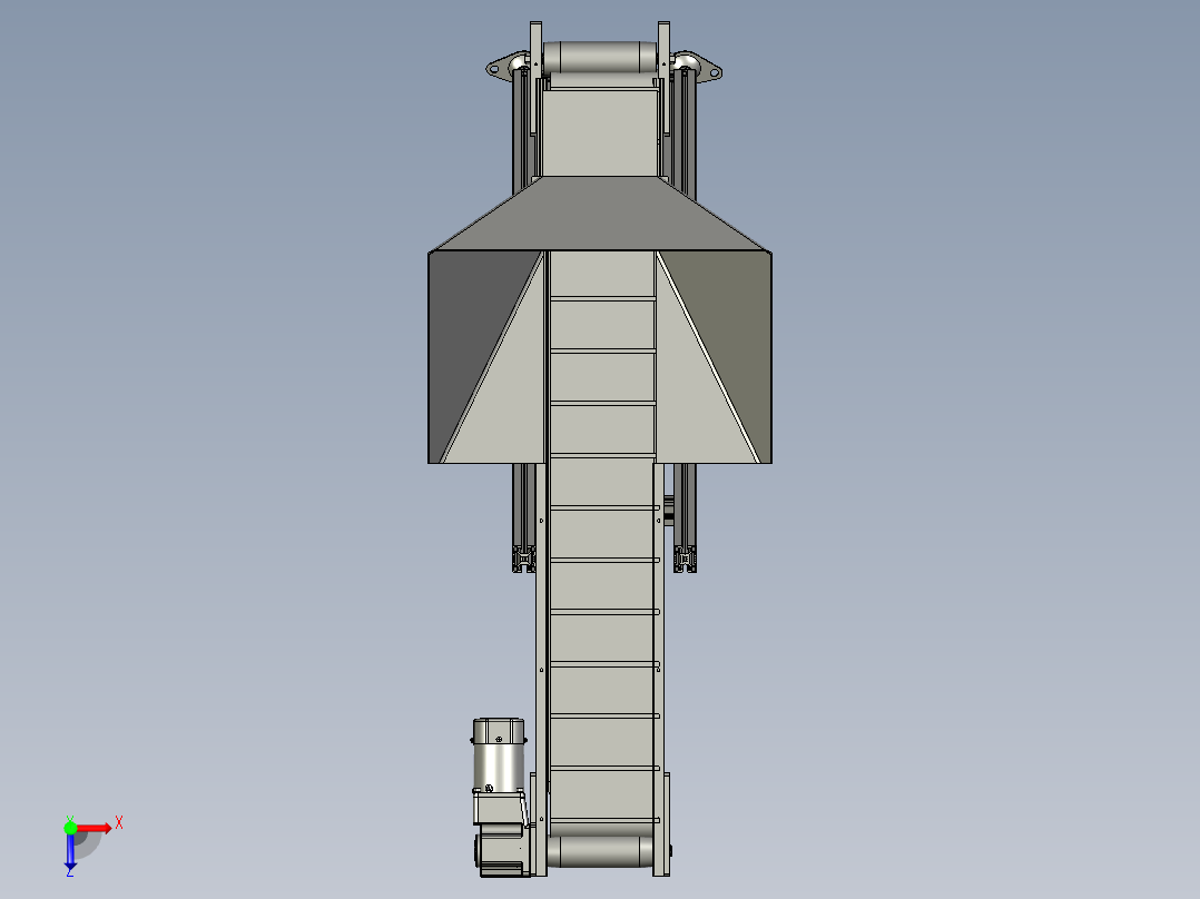 颗粒物料输送卸货上料提升机俯视图