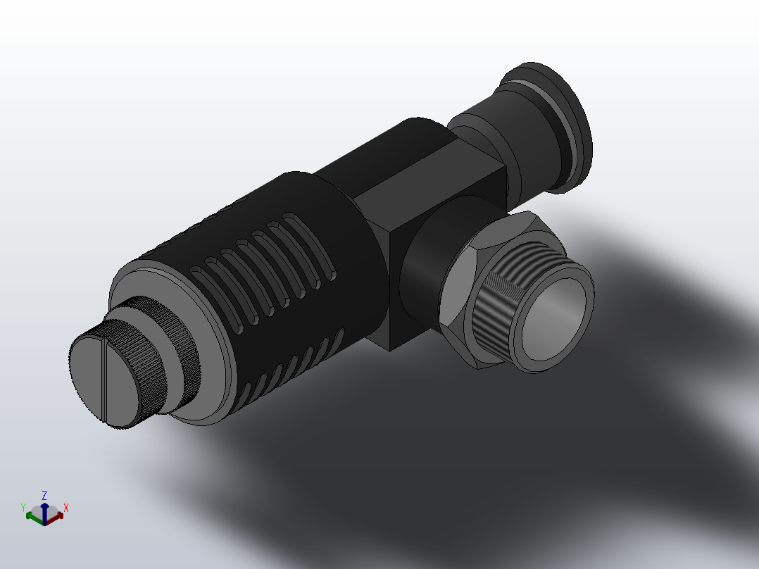 ISE-G 带节流消声器的快速排气阀-G螺纹_ISE10-G03正等轴测图