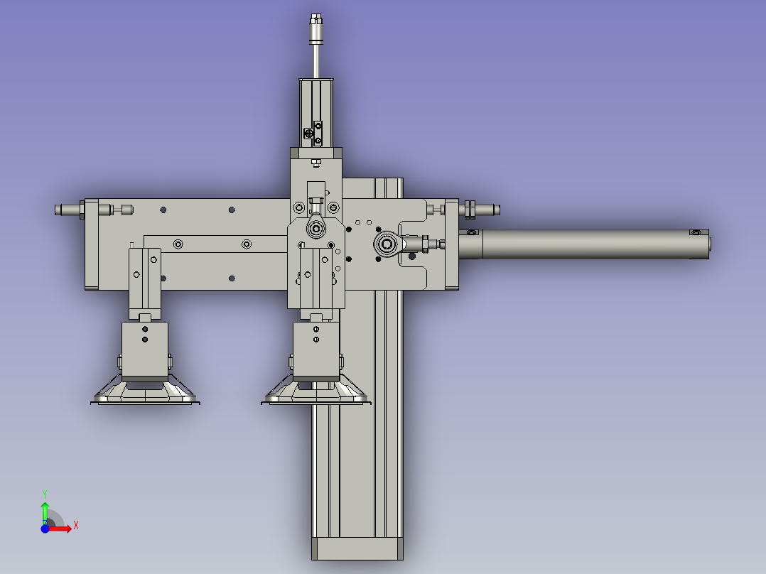 下料盆架搬运机构前视图
