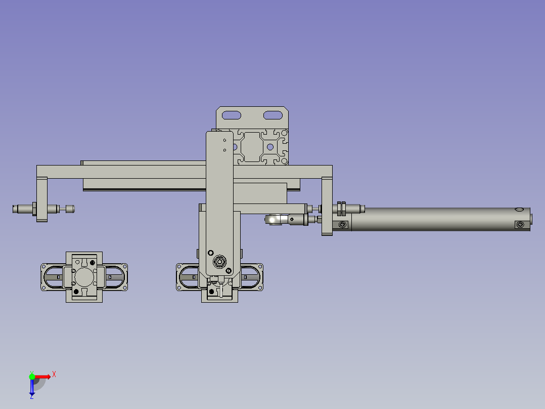 下料盆架搬运机构俯视图