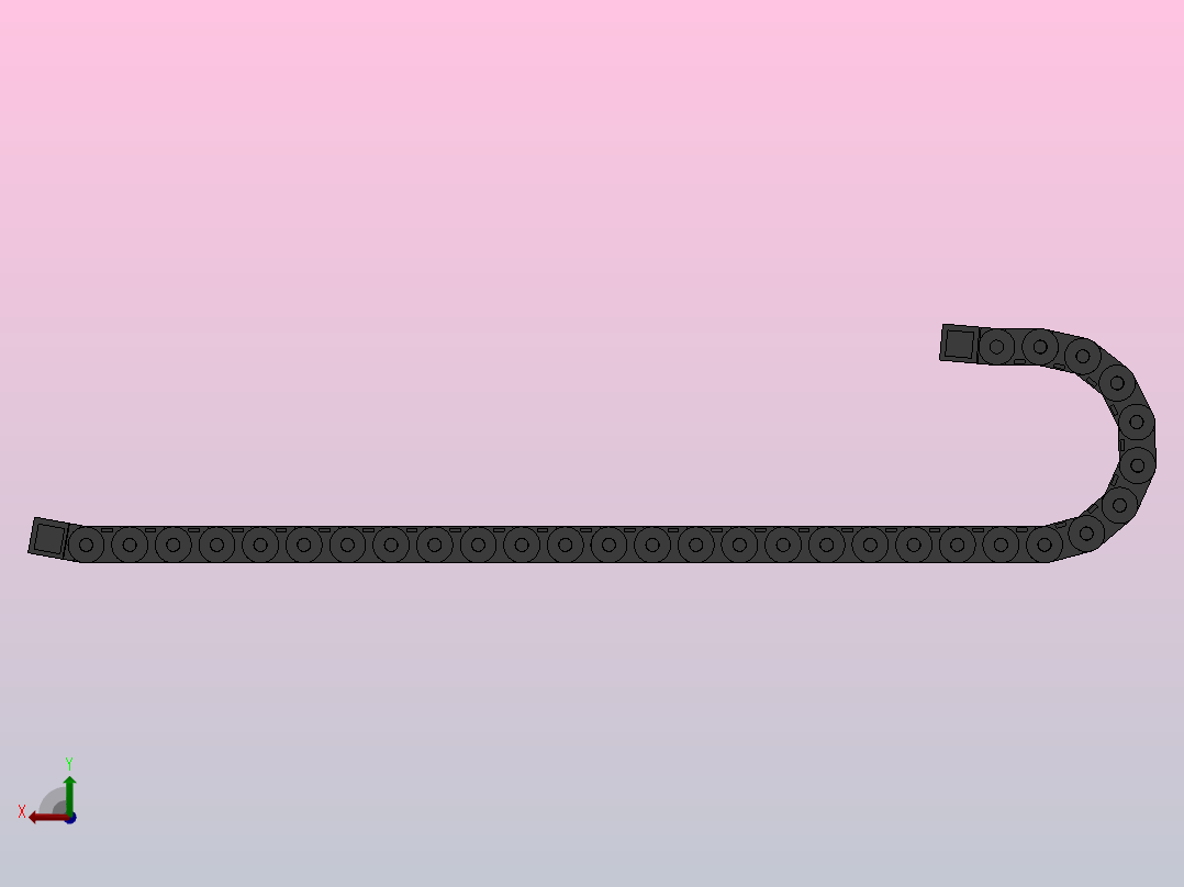 内高35弯曲半径150两侧打开型DA桥式拖链DMD35BDA-35-250-150R-30后视图