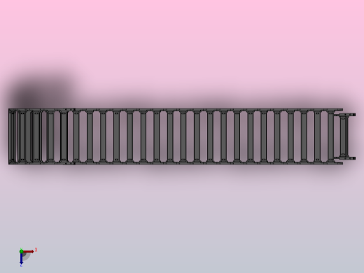 内高35弯曲半径150两侧打开型DA桥式拖链DMD35BDA-35-250-150R-30俯视缩略图