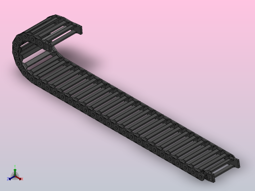 内高35弯曲半径150两侧打开型DA桥式拖链DMD35BDA-35-250-150R-30正等轴测缩略图