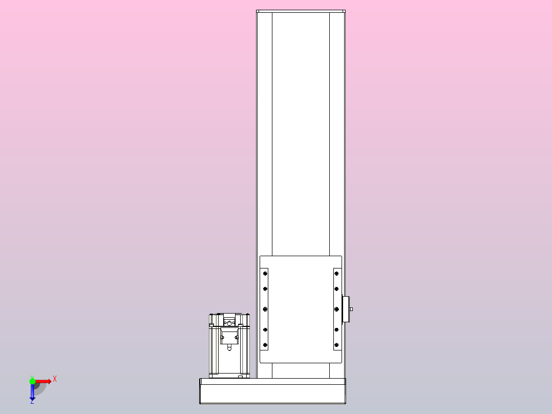 滚珠丝杠直线轴带导轨全封闭TPA-HCR-175D-2510C-L450-ML-Y-P75-N3俯视图