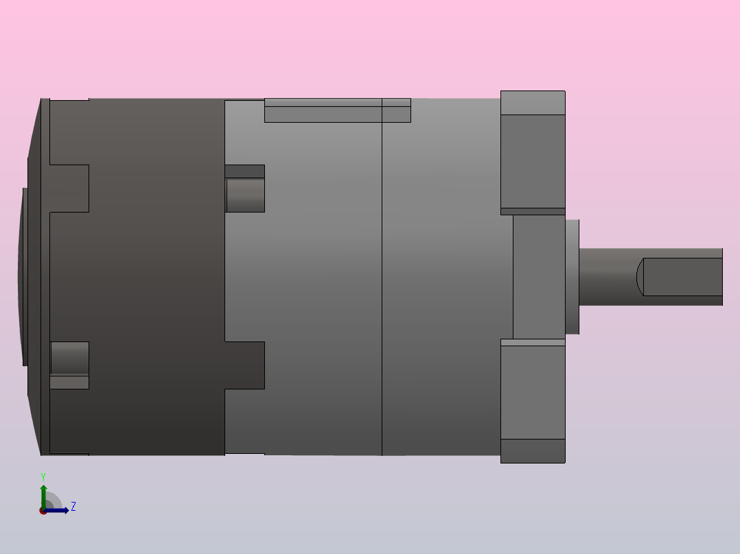 CRBU2系列叶片式摆动气缸(带角度调整单元)[CRBU2WU30-90SZ]左视图