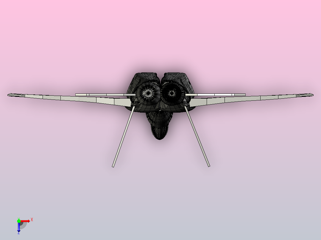 F18 喷气式飞机的 CFD 模拟俯视图