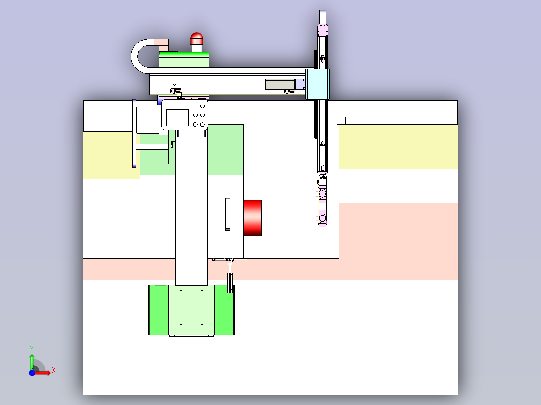 一款车床送料机械手模型前视图