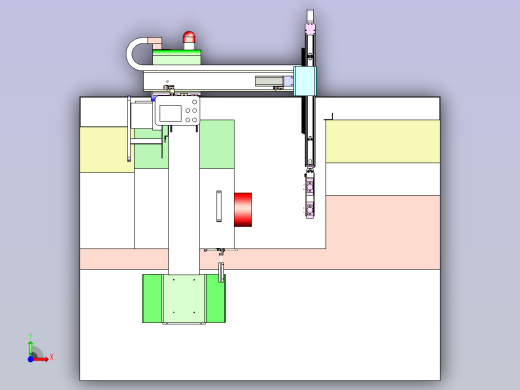 一款车床送料机械手模型前视缩略图