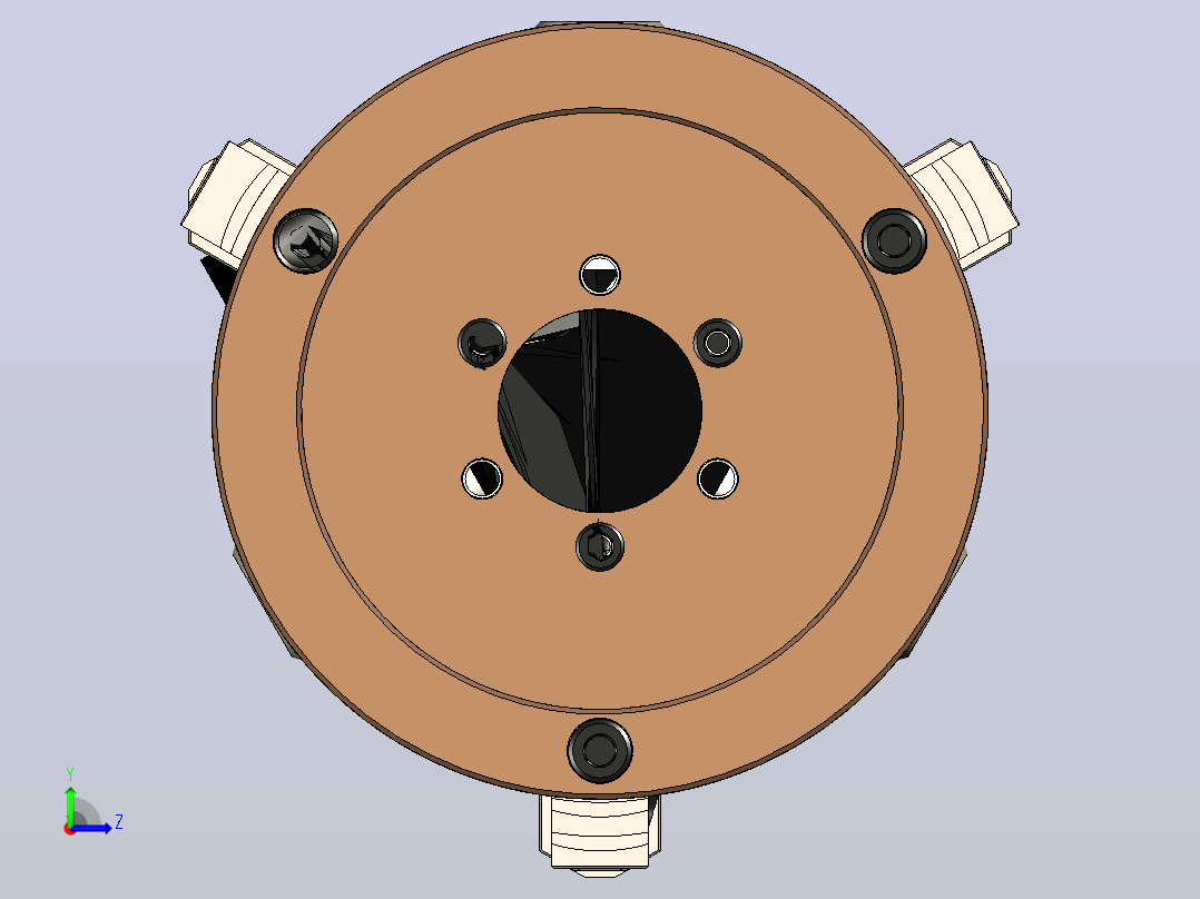 通用螺纹板直径160mm,带三个爪子左视图