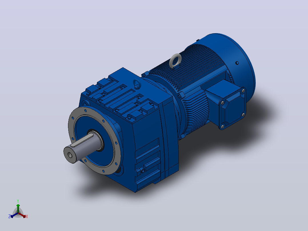 RF147法兰轴伸式安装斜齿轮减速机RF147-Y37-4P-225S-M1-0°-Φ450主视图