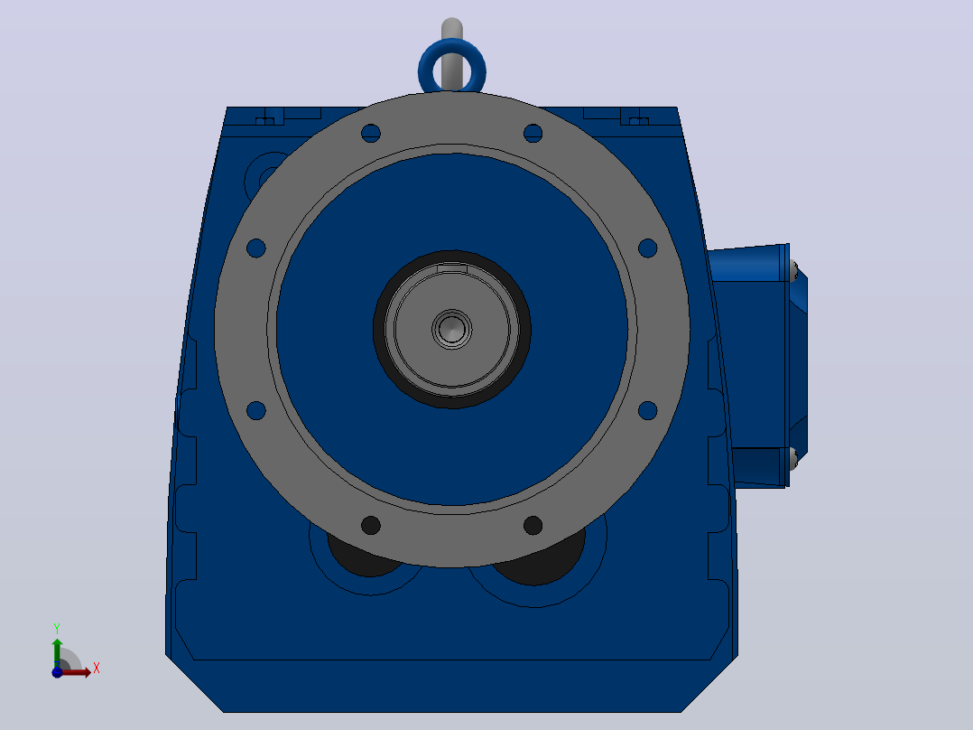RF147法兰轴伸式安装斜齿轮减速机RF147-Y37-4P-225S-M1-0°-Φ450前视图