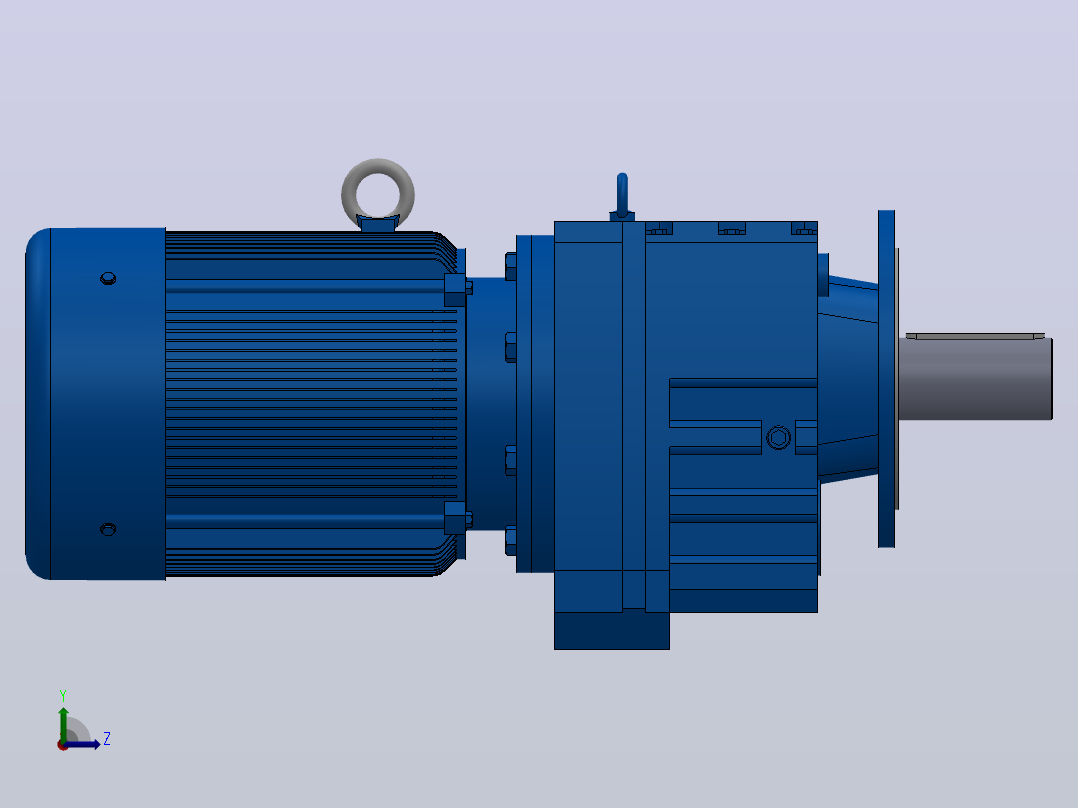 RF147法兰轴伸式安装斜齿轮减速机RF147-Y37-4P-225S-M1-0°-Φ450左视图