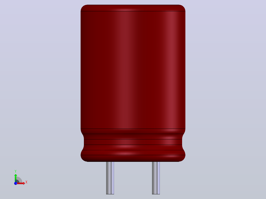 电子器件电容Electrolitic Capacitor Radial 8x12前视图