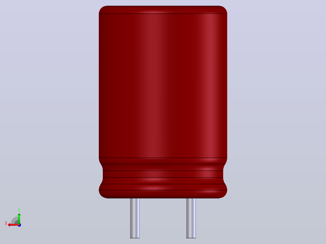 电子器件电容Electrolitic Capacitor Radial 8x12后视图