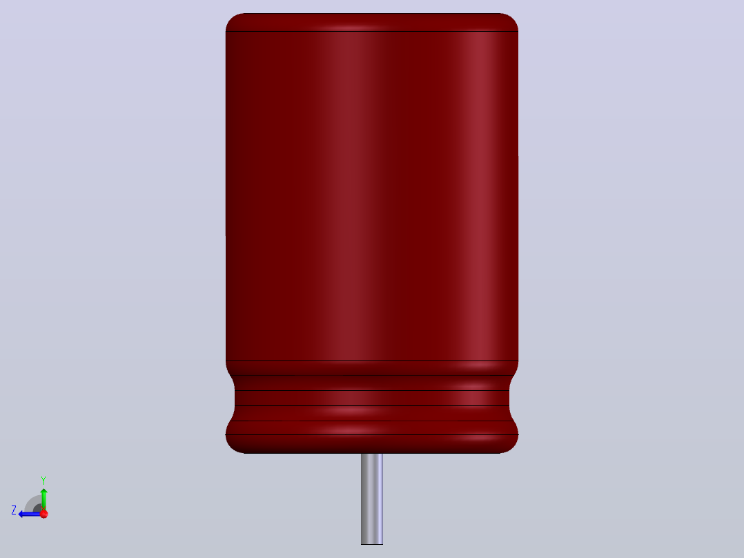 电子器件电容Electrolitic Capacitor Radial 8x12右视图