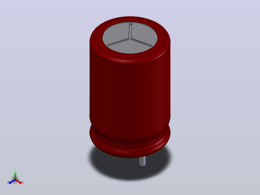 电子器件电容Electrolitic Capacitor Radial 8x12正等轴测缩略图