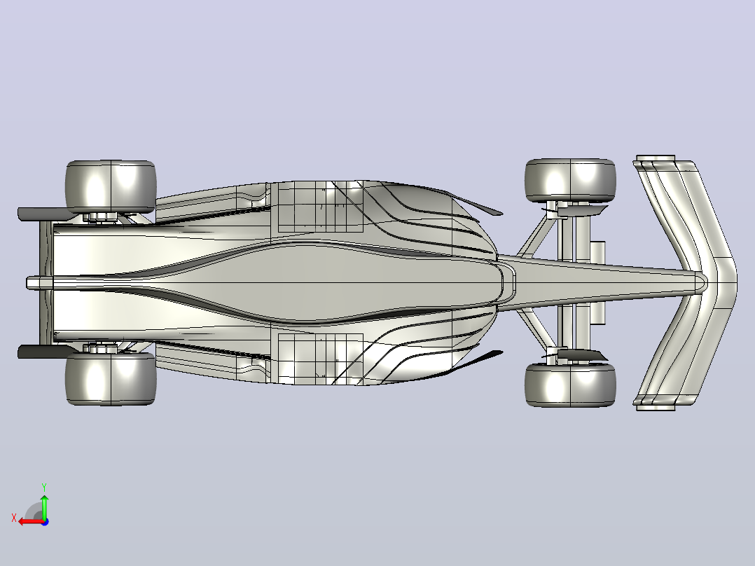F1方程式赛车后视图